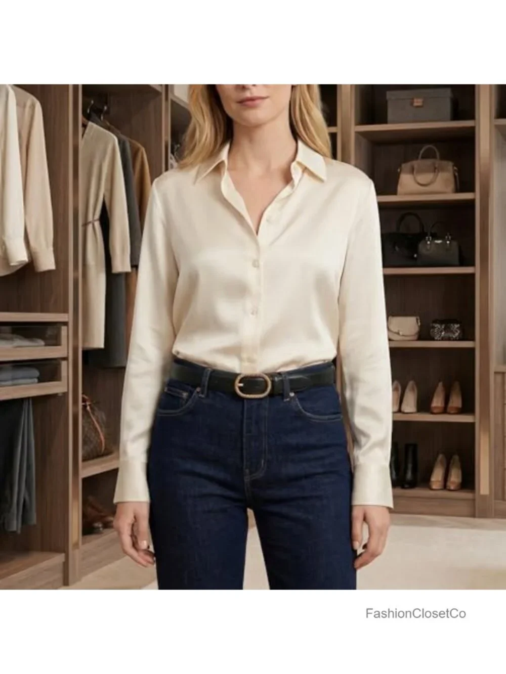 Women's Genuine Leather Belt with Brass Rope Buckle, Adjustable Casual Waist
